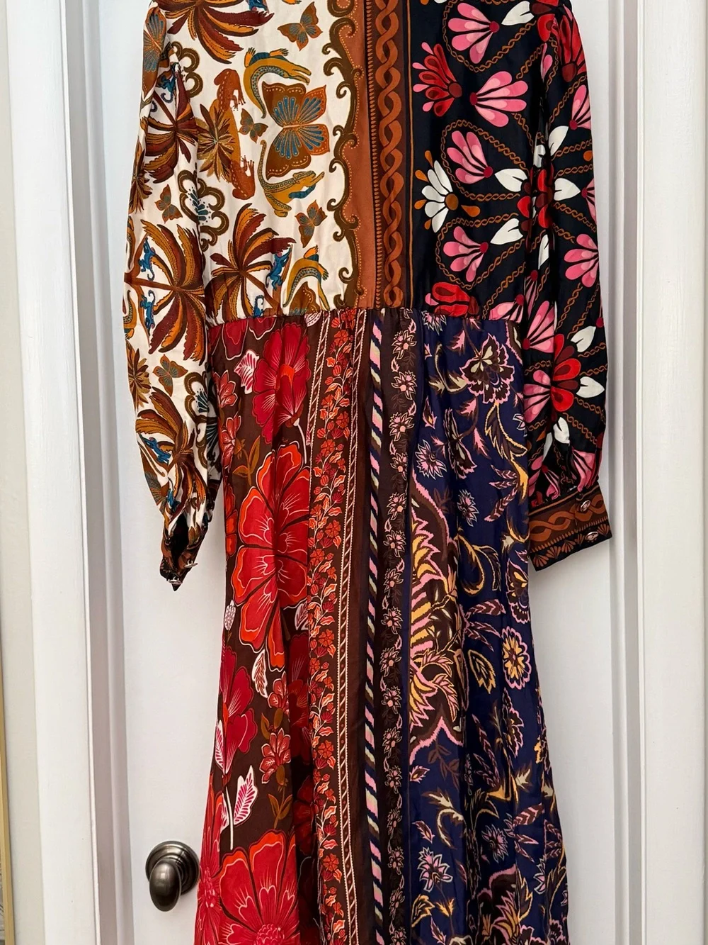 NWOT FARM Rio Miranda Mix Print Midi Dress - Picture 9 of 14